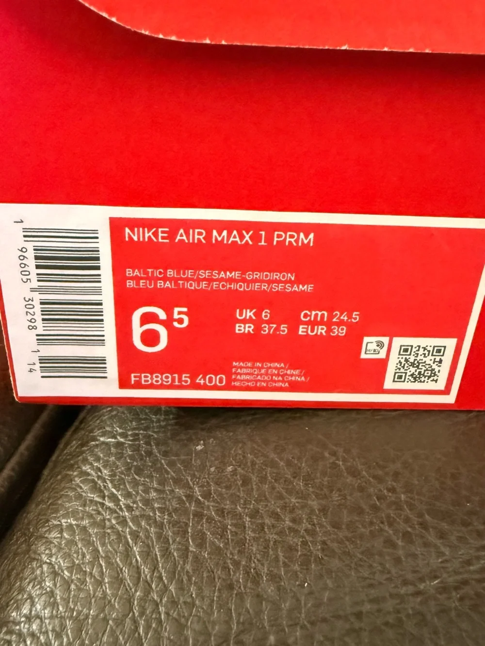 NIB Nike Air Max 1PRM blue corduroy size 6.5